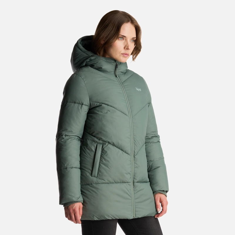 CHAQUETA MUJER LONG LINE STEAM PRO HOODY JACKET VERDE MUSGO LIPPI - 3