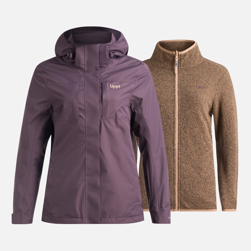 CHAQUETA MUJER TRES CRUCES FUSION-3 HOODY JACKET MORADO OSCURO LIPPI - 1