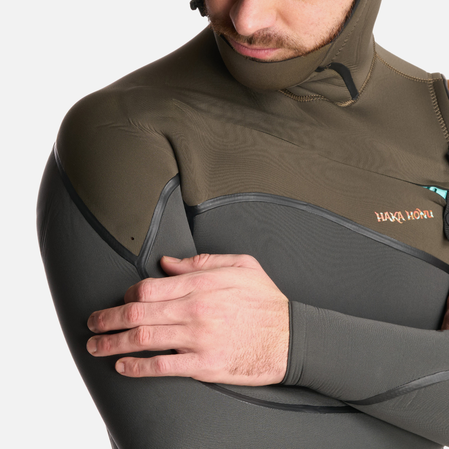 TRAJE SURF HOMBRE HAKA HONU NEOPRENO QUEULE 0.16875 GRIS GRAFITO - 5
