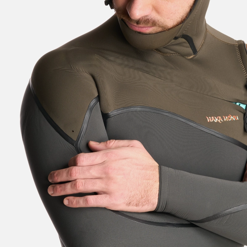 TRAJE SURF HOMBRE HAKA HONU NEOPRENO QUEULE 0.16875 GRIS GRAFITO - 5