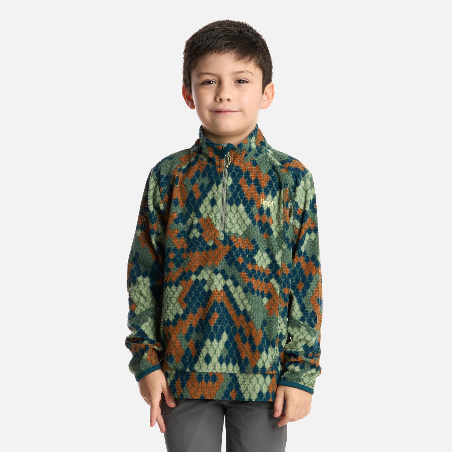 POLERÓN NIÑO LIPPI VERDE SALTAMONTES NANO-F 14 ZIP PRINT - 1