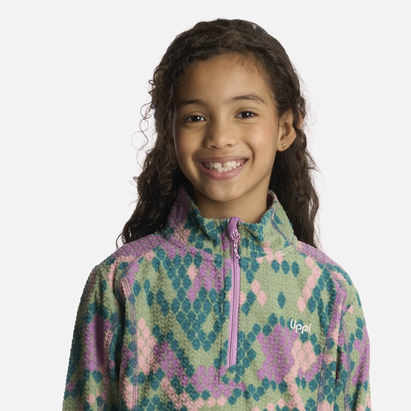 POLERÓN NIÑA LIPPI VERDE SALTAMONTES NANO-F 14 ZIP PRINT TURQUESA - 4
