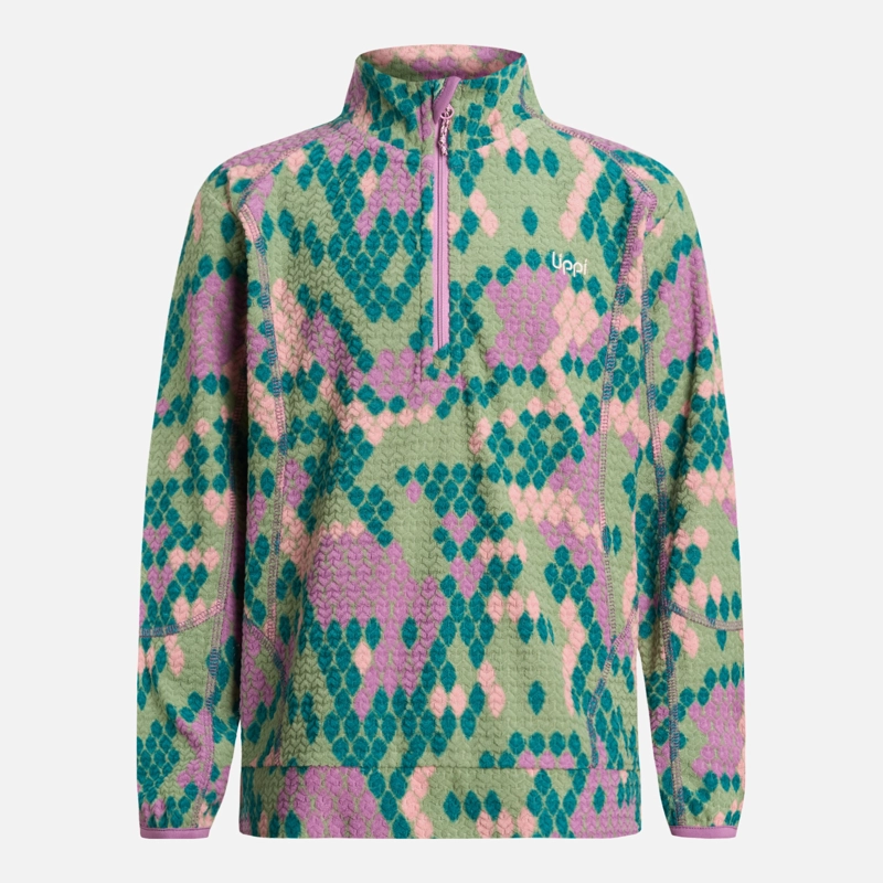 POLERÓN NIÑA LIPPI VERDE SALTAMONTES NANO-F 14 ZIP PRINT TURQUESA - 6