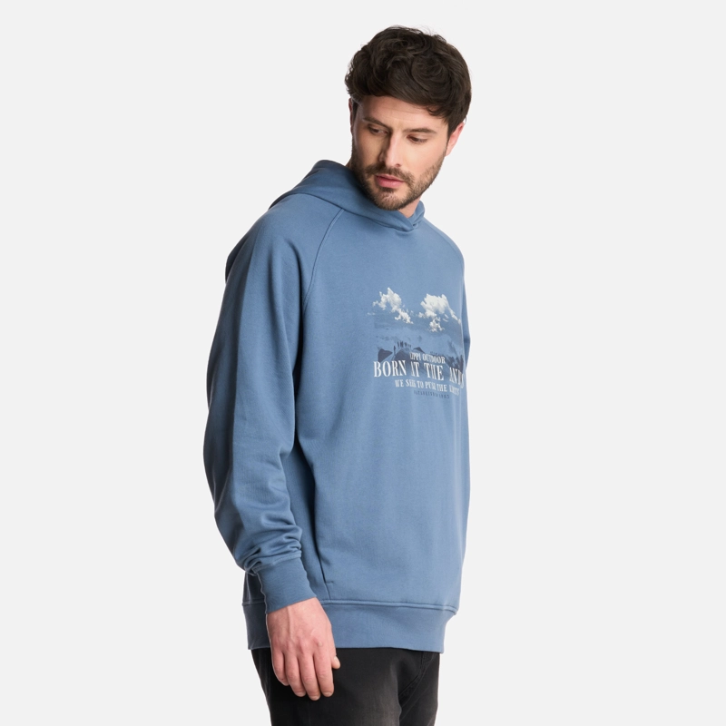 POLERON HOMBRE INSIGNE HOODY SWEATSHIRT FRONT PRINT AZUL PIEDRA LIPPI - 2