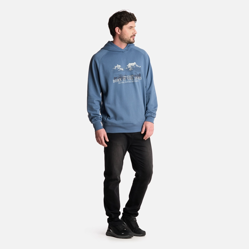 POLERON HOMBRE INSIGNE HOODY SWEATSHIRT FRONT PRINT AZUL PIEDRA LIPPI - 6