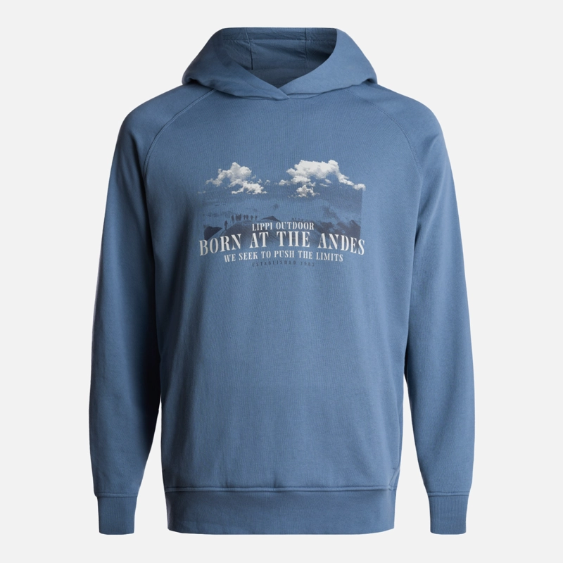POLERON HOMBRE INSIGNE HOODY SWEATSHIRT FRONT PRINT AZUL PIEDRA LIPPI - 7