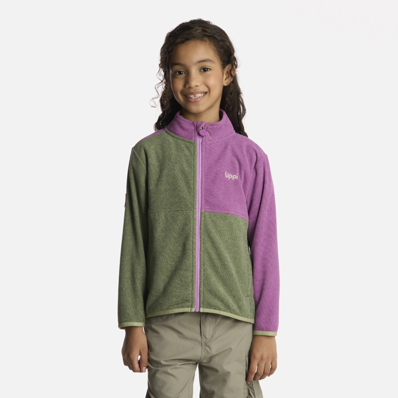 POLERÓN NIÑA LIPPI VERDE STRIPES NANO-F FULL ZIP JADE - 1