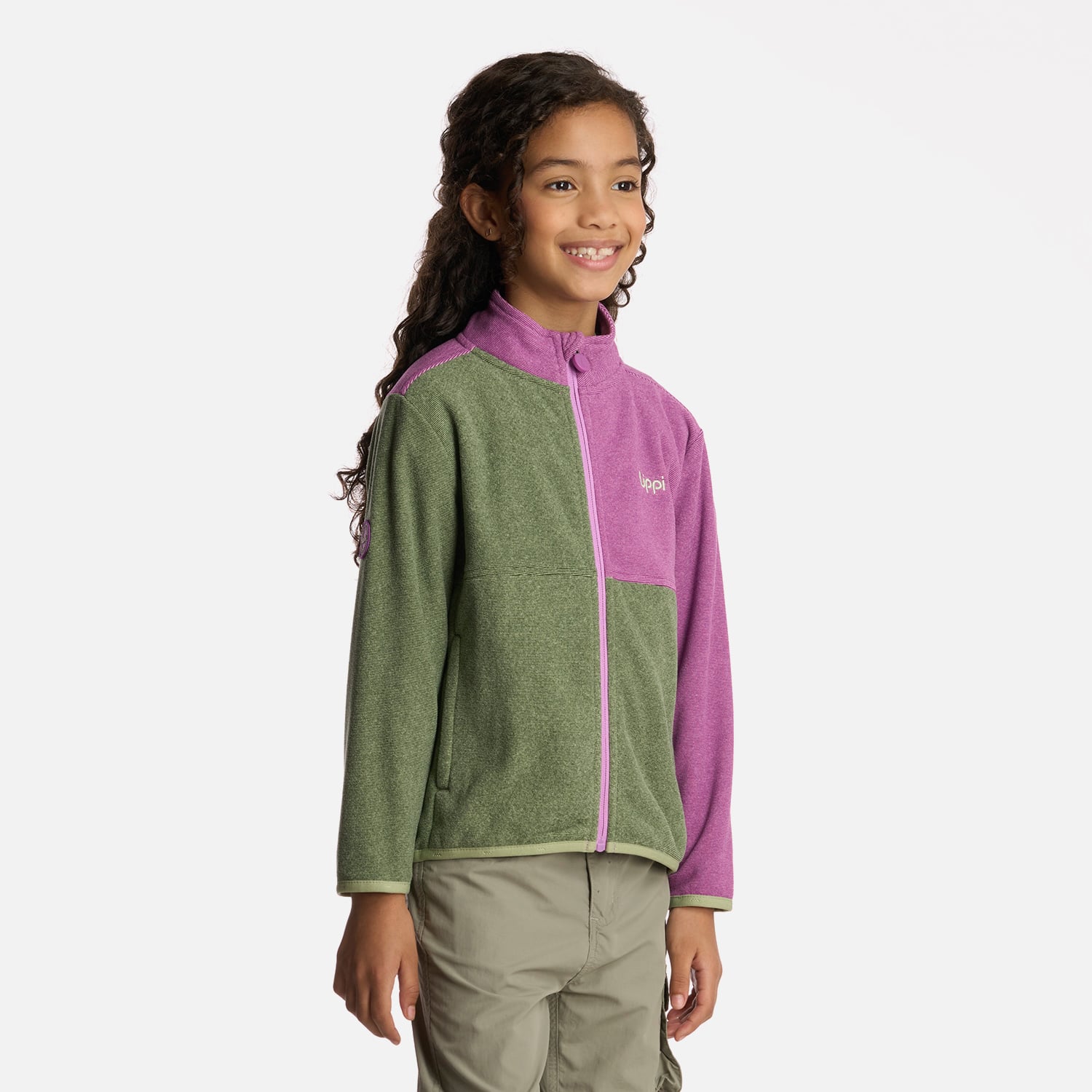 POLERÓN NIÑA LIPPI VERDE STRIPES NANO-F FULL ZIP JADE - 2