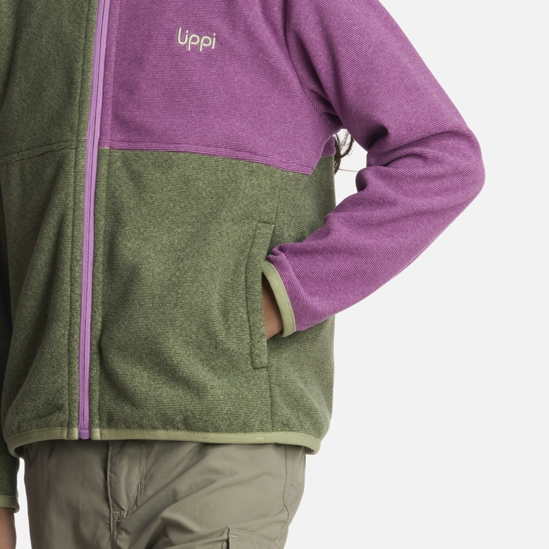 POLERÓN NIÑA LIPPI VERDE STRIPES NANO-F FULL ZIP JADE - 4