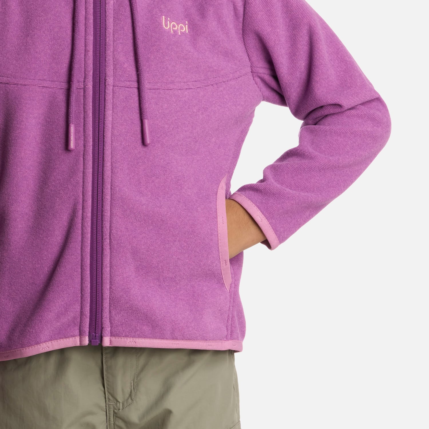 POLERÓN NIÑA LIPPI MORADO STRIPES NANO-F FULL ZIP HOODY - 5