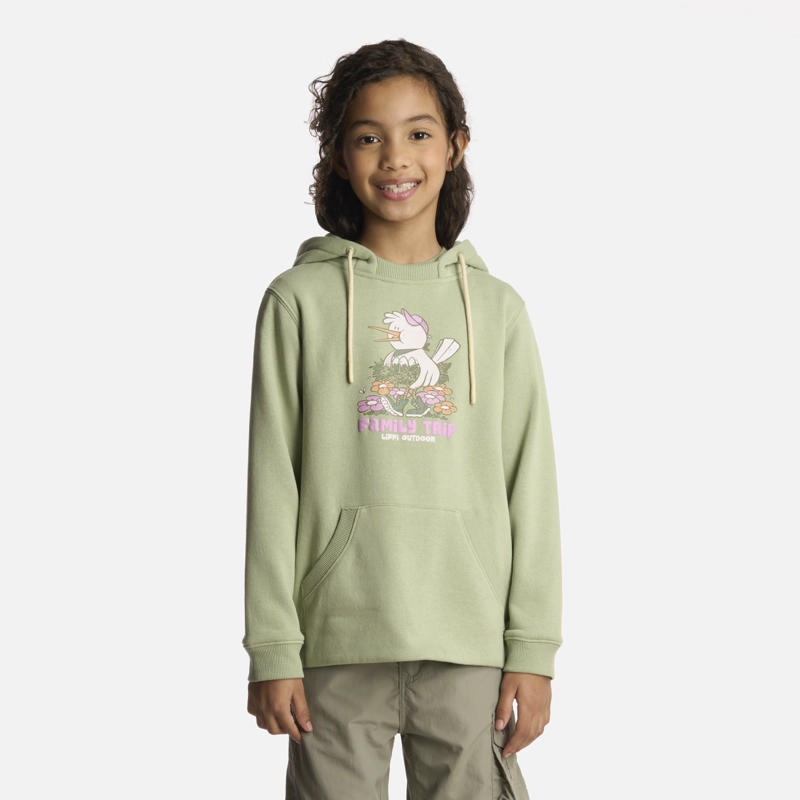 POLERÓN ALGODÓN ORGÁNICO NIÑA LIPPI VERDE INSIGNE HOODY SWEATSHIRT JADE - 1