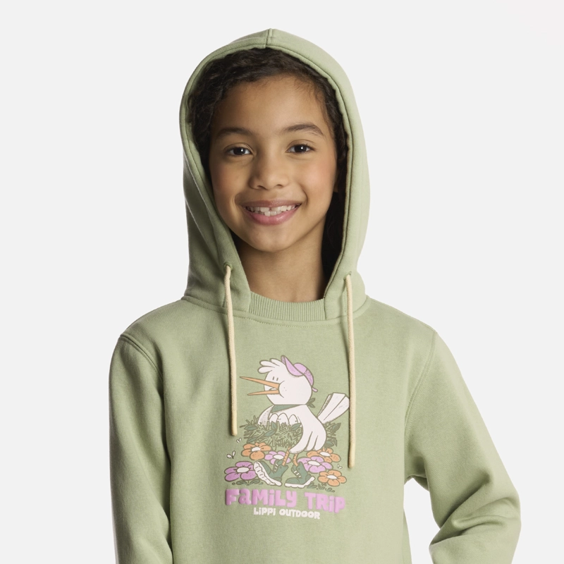 POLERÓN ALGODÓN ORGÁNICO NIÑA LIPPI VERDE INSIGNE HOODY SWEATSHIRT JADE - 4