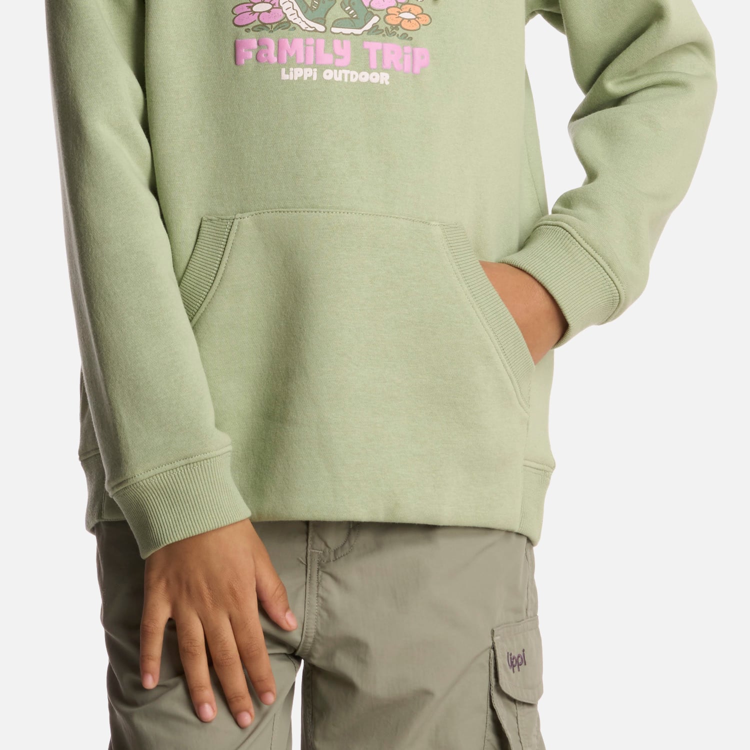 POLERÓN ALGODÓN ORGÁNICO NIÑA LIPPI VERDE INSIGNE HOODY SWEATSHIRT JADE - 5