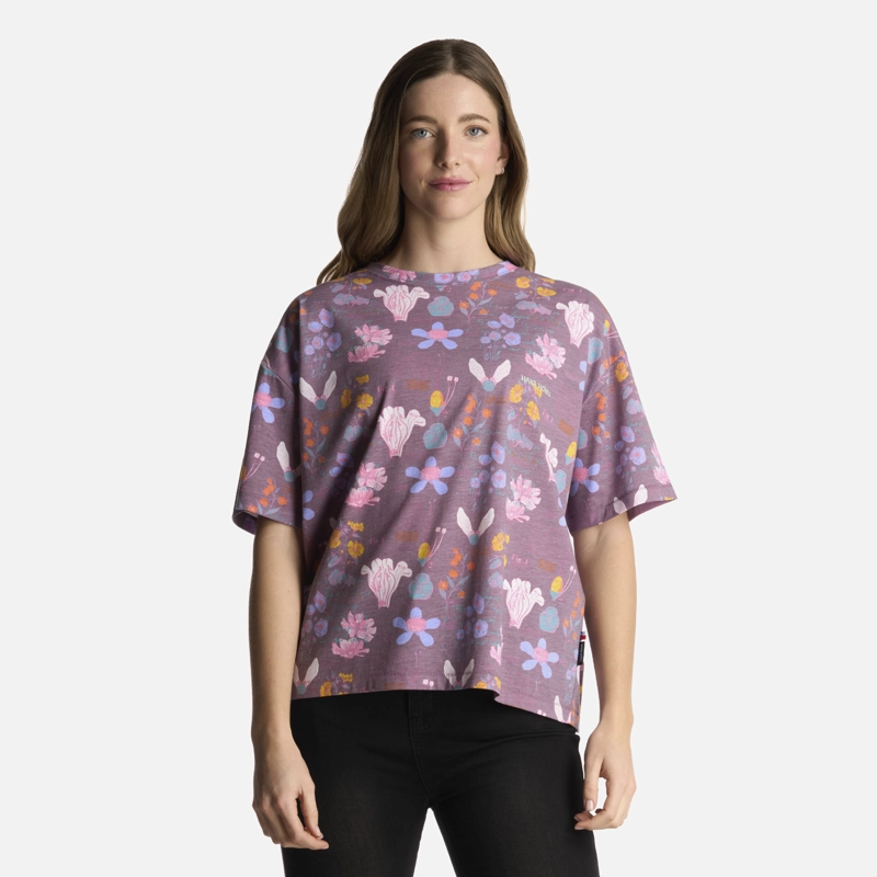 POLERA MUJER BOTANICA PRINT MORADO HAKA HONU - 1