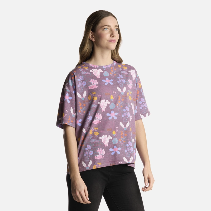 POLERA MUJER BOTANICA PRINT MORADO HAKA HONU - 2