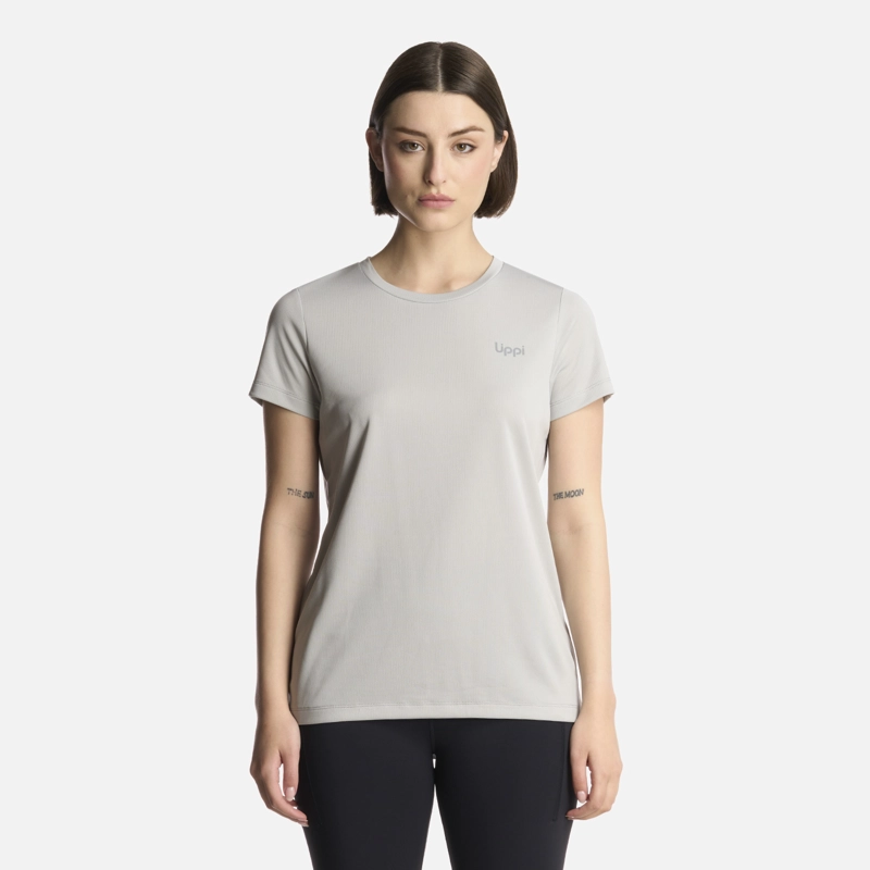 POLERA MUJER CORE Q-DRY T-SHIRT GRIS CLARO LIPPI - 1