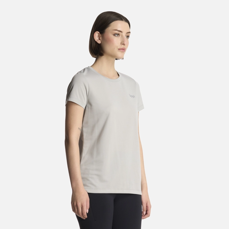 POLERA MUJER CORE Q-DRY T-SHIRT GRIS CLARO LIPPI - 2