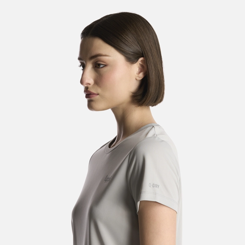 POLERA MUJER CORE Q-DRY T-SHIRT GRIS CLARO LIPPI - 4