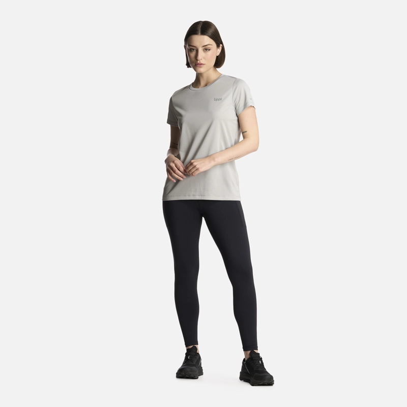 POLERA MUJER CORE Q-DRY T-SHIRT GRIS CLARO LIPPI - 5