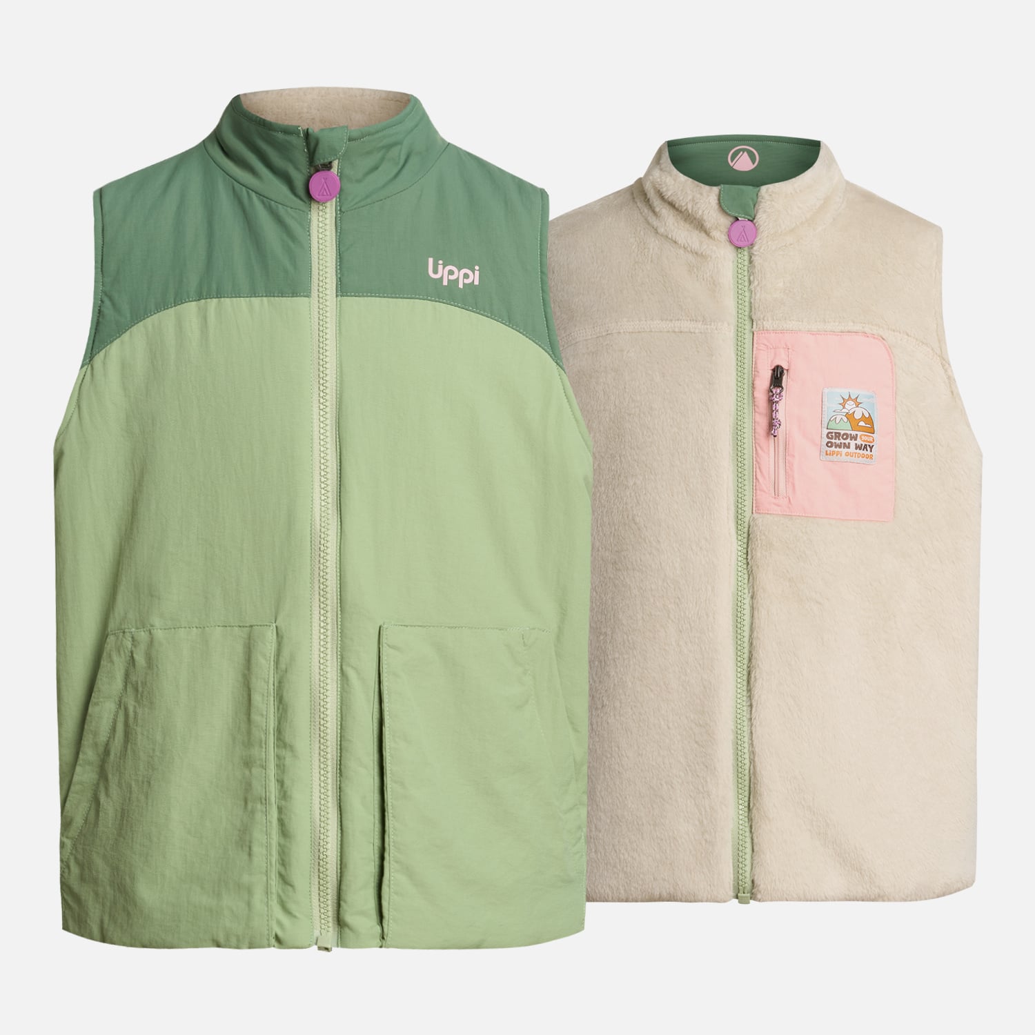 CHAQUETA NIÑA LIPPI VERDE CAMPFIRE 2-FACES JACKET JADE - 1