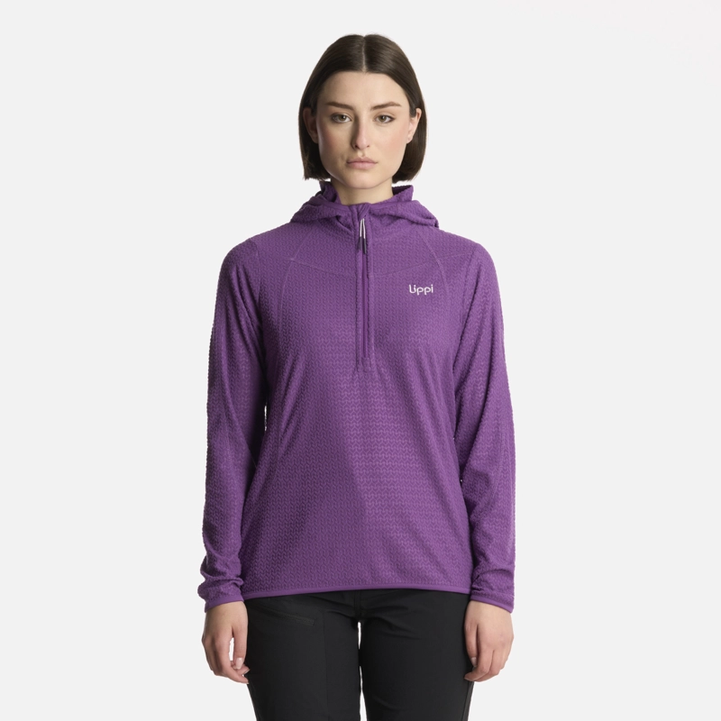 POLERON MUJER JACARANDA NANO-F 14 ZIP HOODY VIOLETA LIPPI - 1