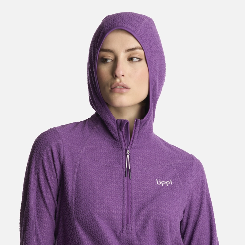 POLERON MUJER JACARANDA NANO-F 14 ZIP HOODY VIOLETA LIPPI - 4