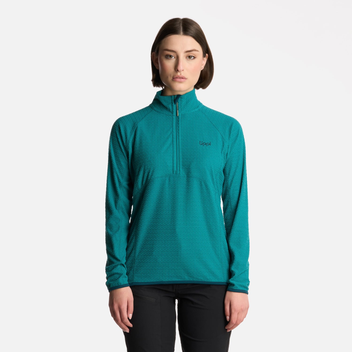 POLERON MUJER JACARANDA NANO-F 14 ZIP TURQUESA LIPPI - 1