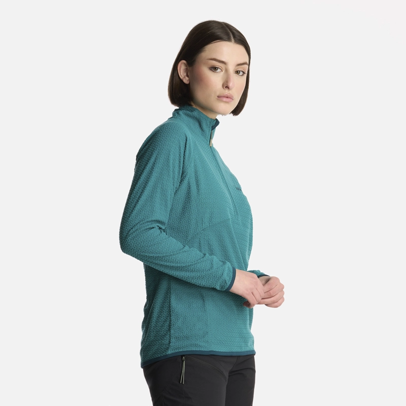 POLERON MUJER JACARANDA NANO-F 14 ZIP TURQUESA LIPPI - 2