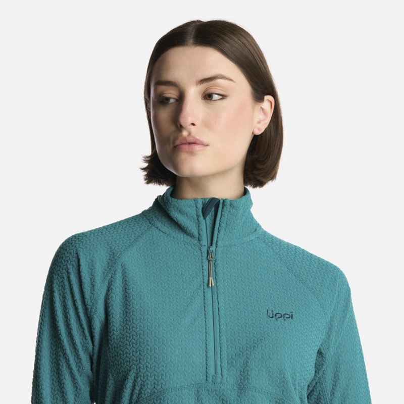POLERON MUJER JACARANDA NANO-F 14 ZIP TURQUESA LIPPI - 4