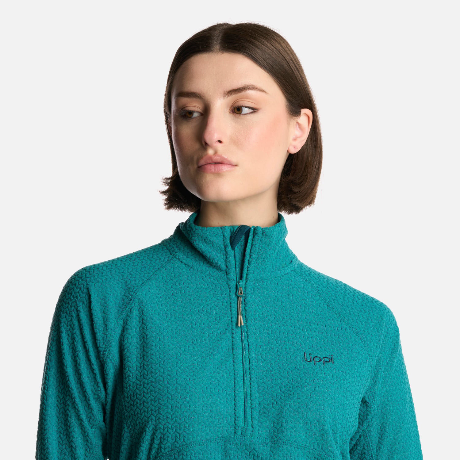 POLERON MUJER JACARANDA NANO-F 14 ZIP TURQUESA LIPPI - 4