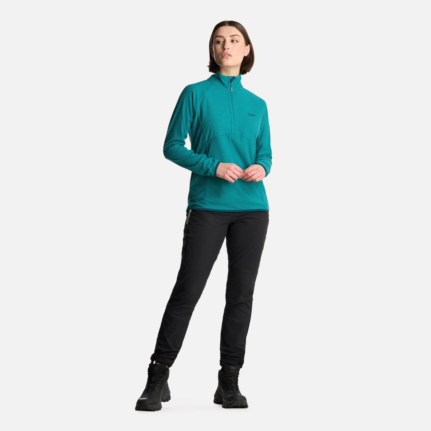 POLERON MUJER JACARANDA NANO-F 14 ZIP TURQUESA LIPPI - 5