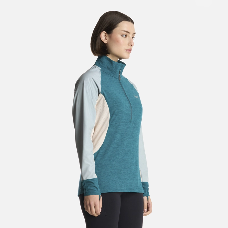 POLERON MUJER EGGER 1/4 ZIP PETROLEO LIPPI - 2