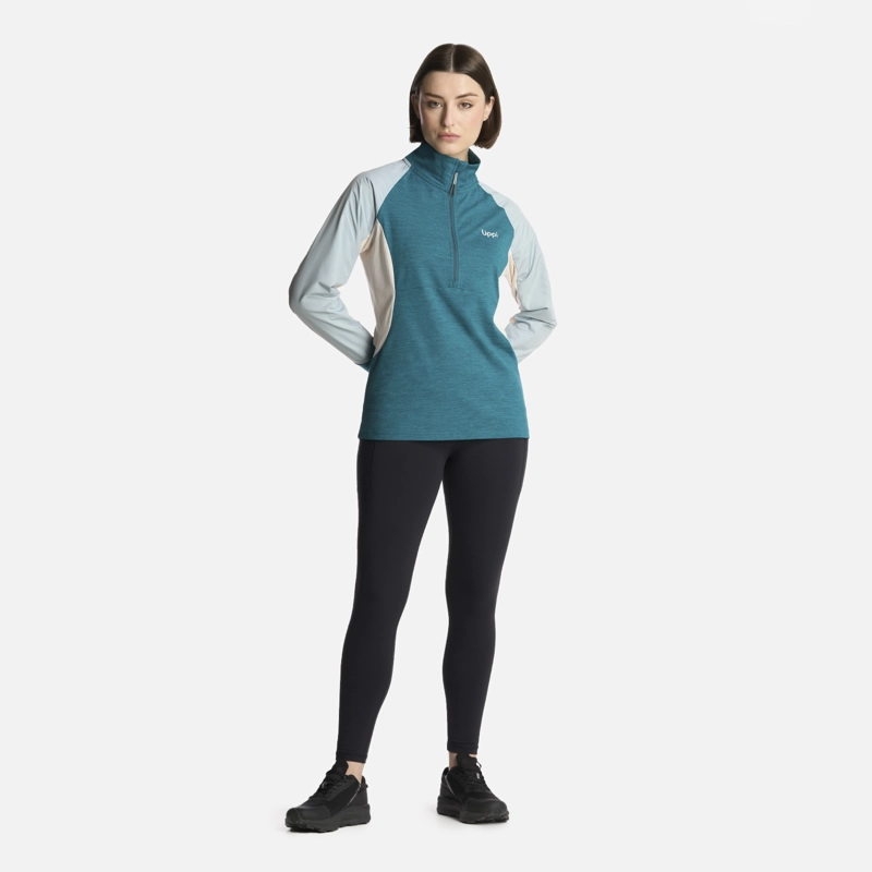 POLERON MUJER EGGER 1/4 ZIP PETROLEO LIPPI - 5