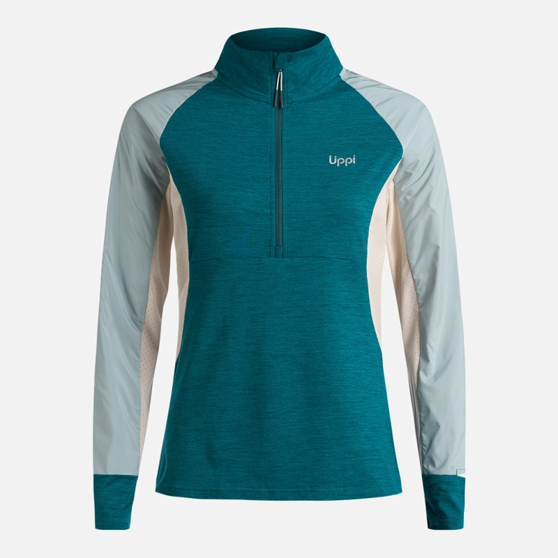 POLERON MUJER EGGER 1/4 ZIP PETROLEO LIPPI - 6