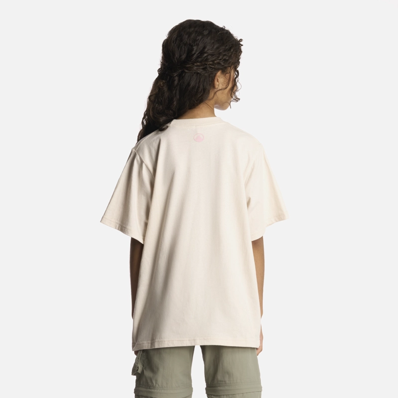 POLERA ALGODÓN ORGÁNICO NIÑA LIPPI BEIGE BUTTERFLY OVERSIZE T-SHIRT MARFIL - 3