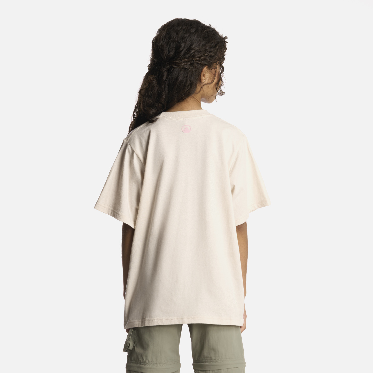 POLERA ALGODÓN ORGÁNICO NIÑA LIPPI BEIGE BUTTERFLY OVERSIZE T-SHIRT MARFIL - 3