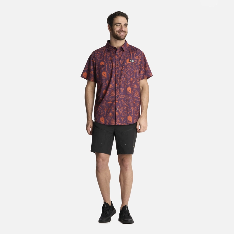 CAMISA HOMBRE CUMBRE MANGA CORTA PRINT MORADO HAKA HONU - 6