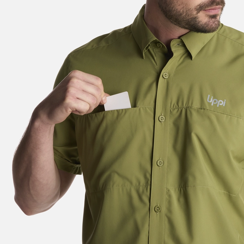 CAMISA HOMBRE WALLACE SHORT SLEEVE Q-DRY SHIRT VERDE LIPPI - 4