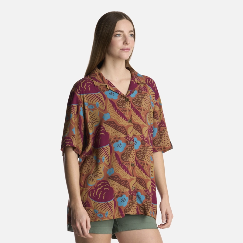 CAMISA MUJER HIBISCUS PRINT TERRACOTA HAKA HONU - 2