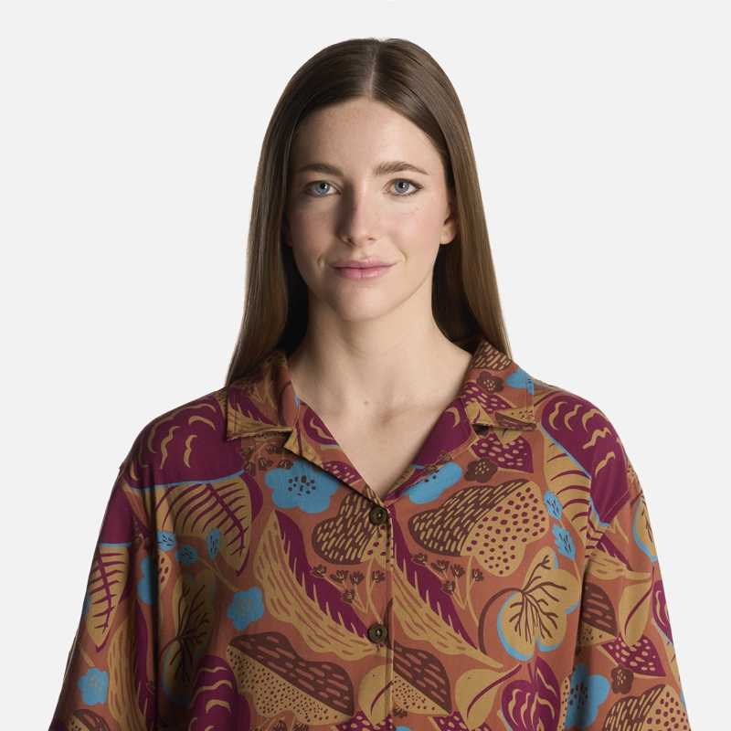 CAMISA MUJER HIBISCUS PRINT TERRACOTA HAKA HONU - 4