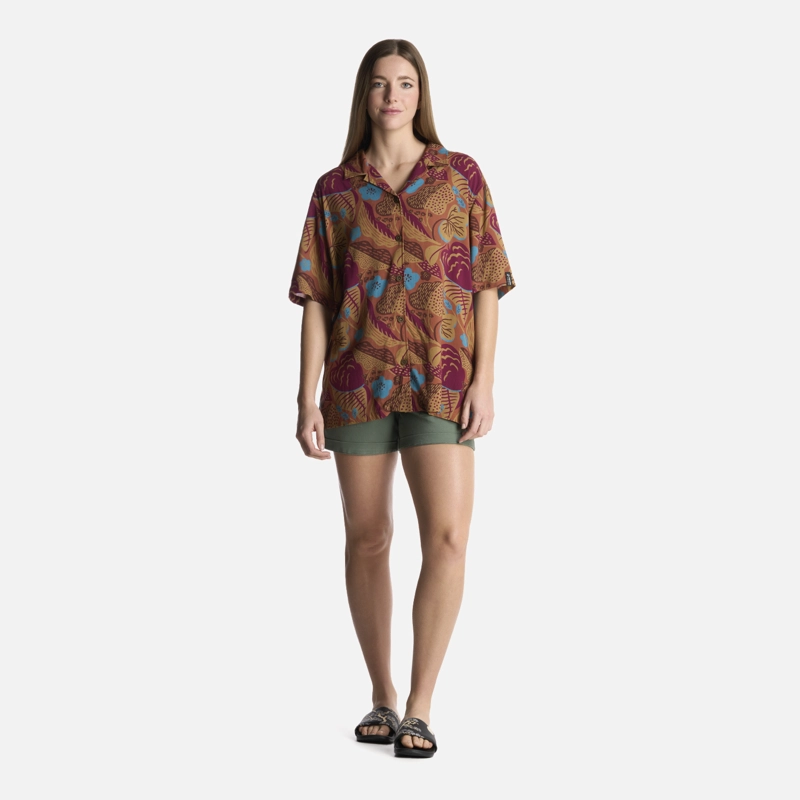 CAMISA MUJER HIBISCUS PRINT TERRACOTA HAKA HONU - 5