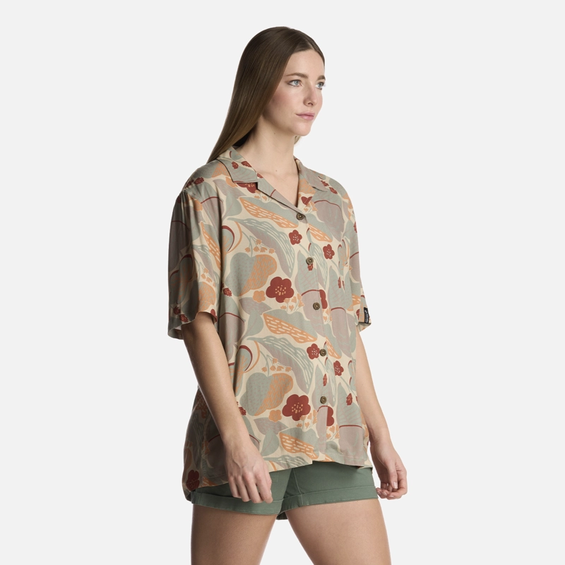 CAMISA MUJER HIBISCUS PRINT CREMA HAKA HONU - 2