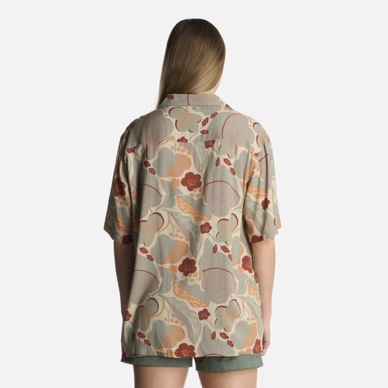 CAMISA MUJER HIBISCUS PRINT CREMA HAKA HONU - 3
