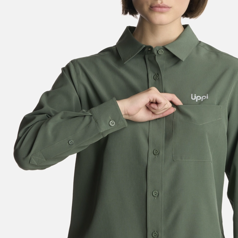 CAMISA MUJER MURALLON Q-DRY SHIRT JADE OSCURO LIPPI - 4