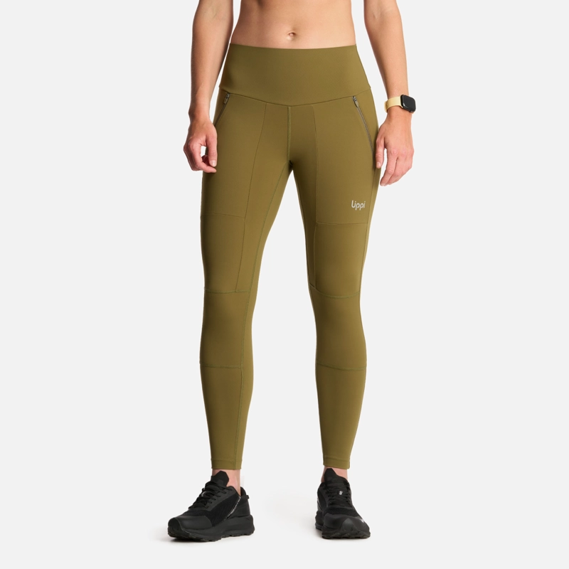 CALZA MUJER PURETREK Q-DRY LEGGINGS VERDE OLIVA LIPPI - 1