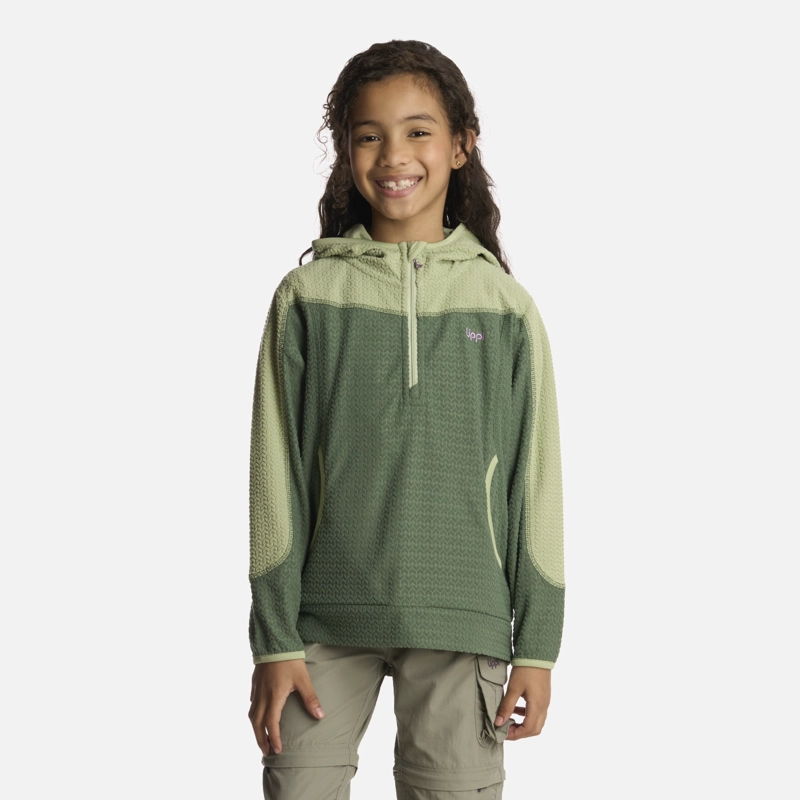 POLERON NIÑA SALTAMONTES NANO-F 1/4 ZIP HOODY JADE LIPPI - 1