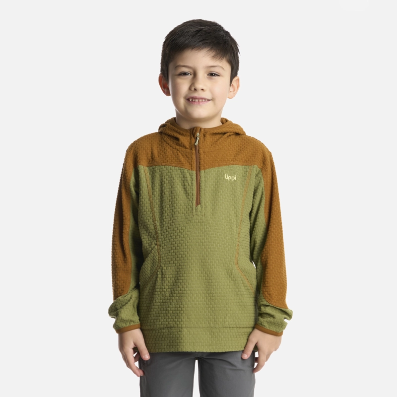 POLERON NIÑO SALTAMONTES NANO-F 1/4 ZIP HOODY MOSTAZA LIPPI - 1