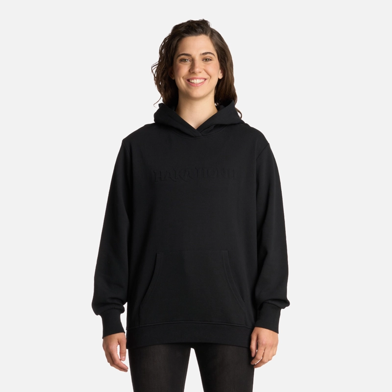 POLERÓN ALGODÓN MUJER HAKA HONU NEGRO MOTOMAMI HOODY - 1