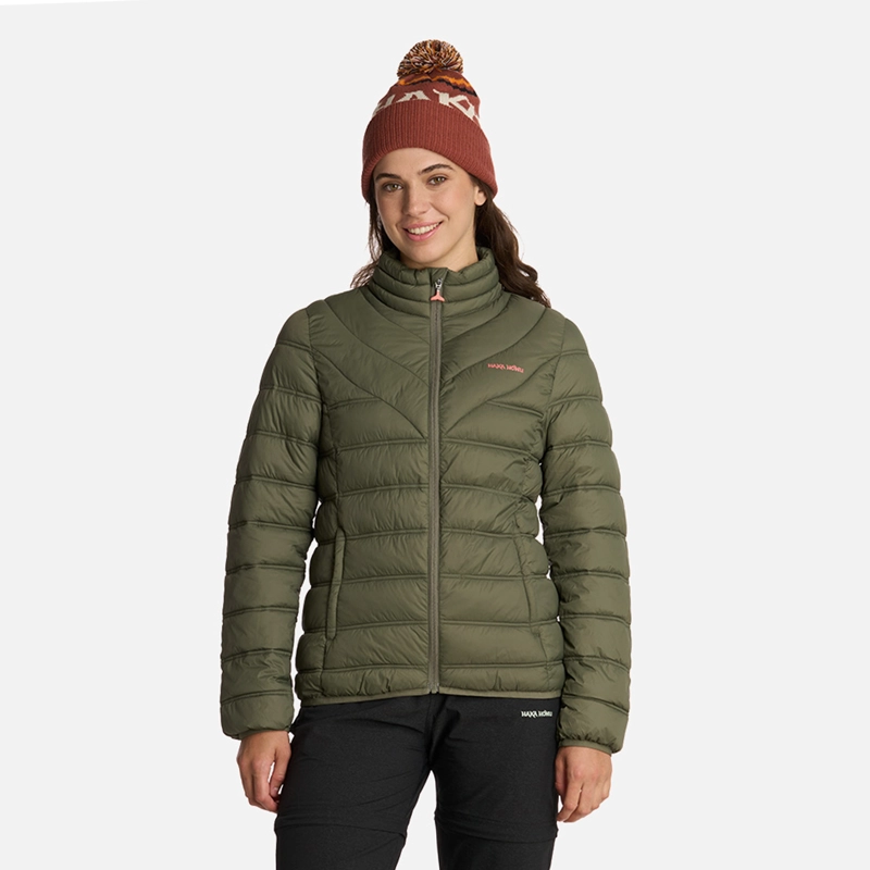 CHAQUETA MUJER HAKA HONU VERDE OLIVA ULTRALIVIANA - 1