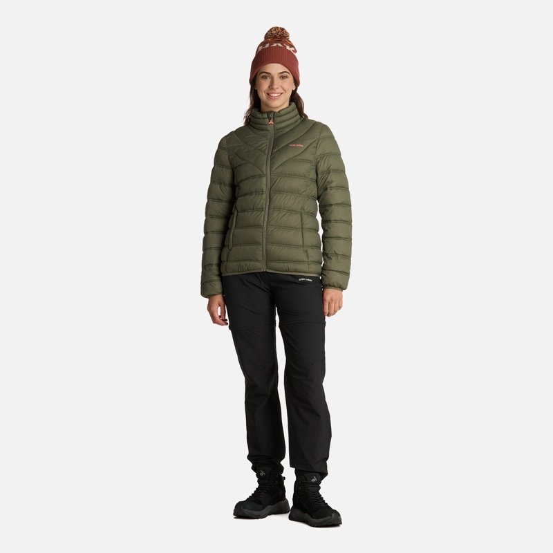CHAQUETA MUJER HAKA HONU VERDE OLIVA ULTRALIVIANA - 6